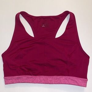 L Tek Gear Magenta Fuscia Pink Longline Sports Bra Women’s keyhole pad pockets